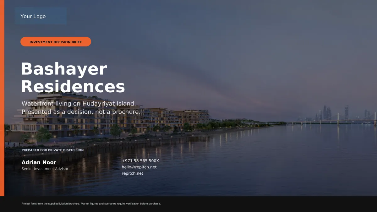 Cover of the Bashayer Residences investment brief generated by RePitch